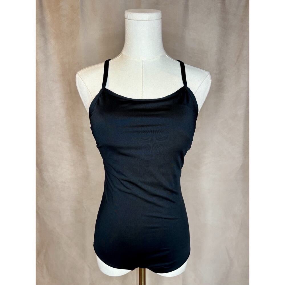 Baleaf Black One Piece Swimsuit Cutout Back Strappy Athletic Size 34